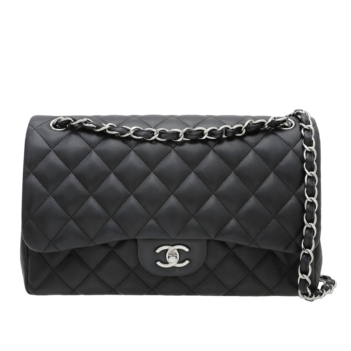 Chanel Black Classic Double Flap Jumbo Bag