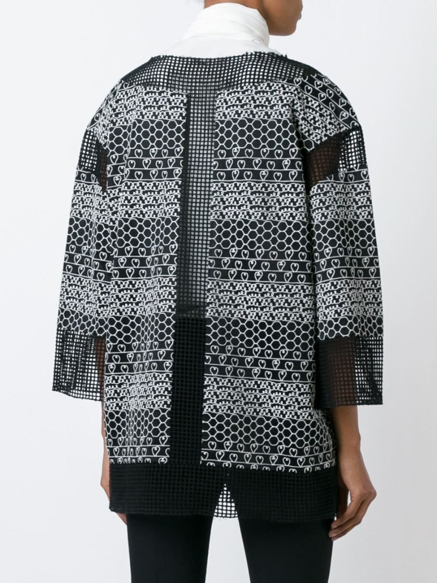 Black Heart Embroidered Blouse