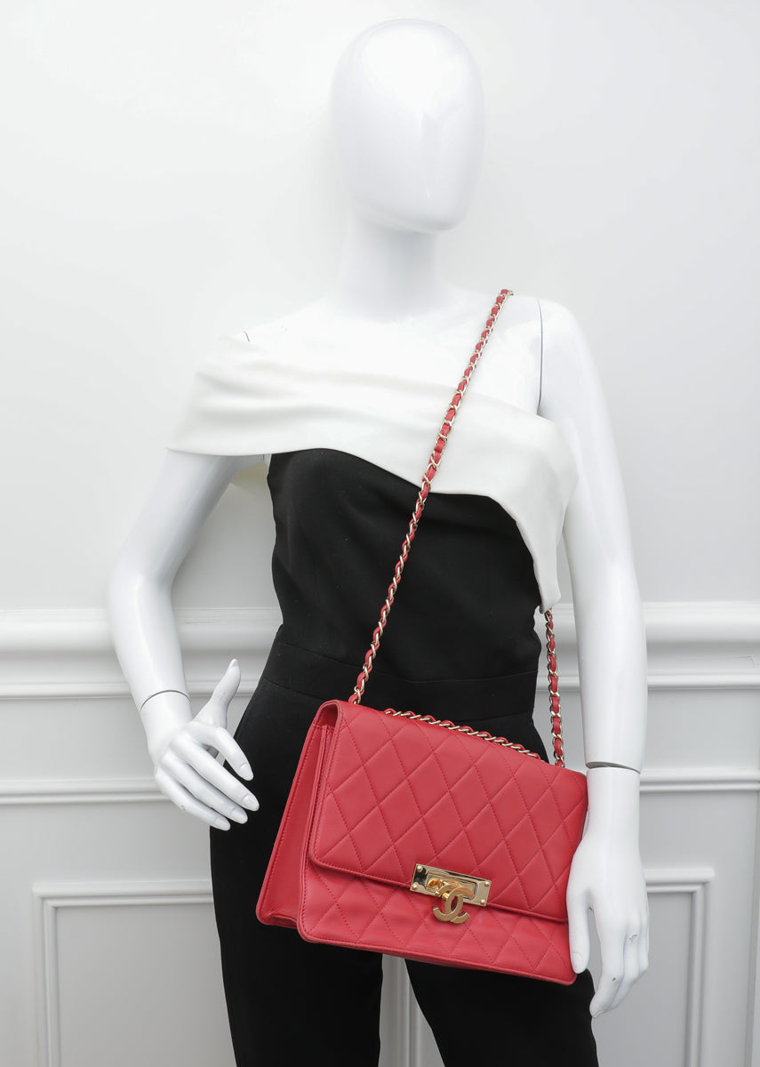 Chanel Red Golden Class Flap Bag
