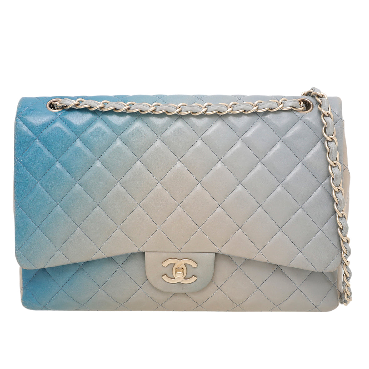 Chanel Ombre Blue Maxi Classic Single Flap Bag