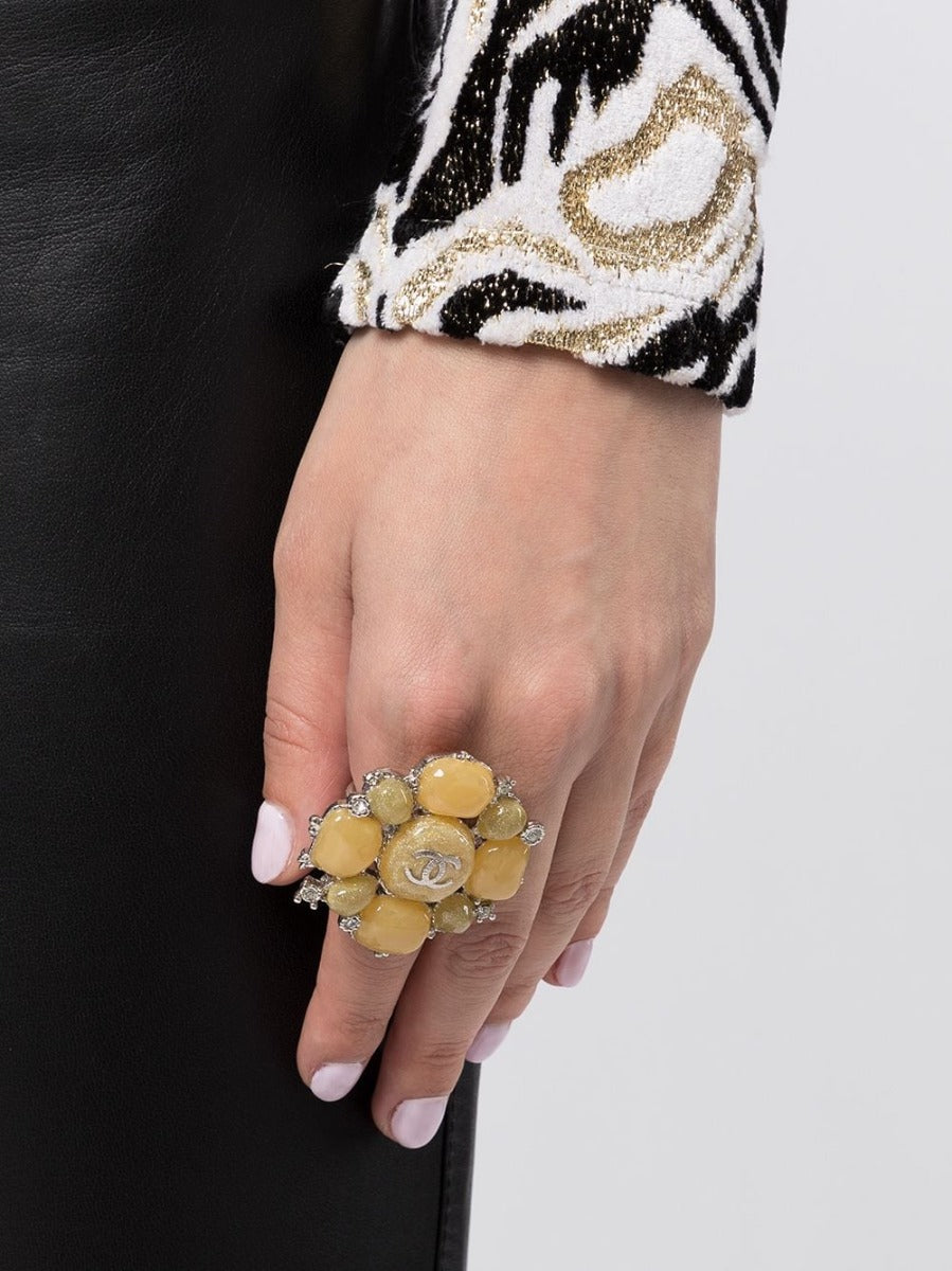 Yellow Stone Embellished Ring