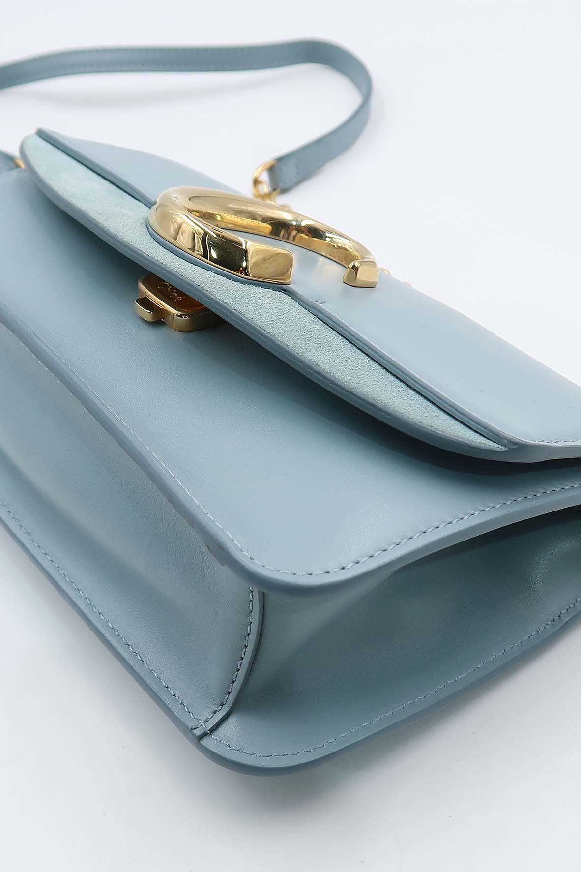 Chloe C Chain Clutch Faded Blue