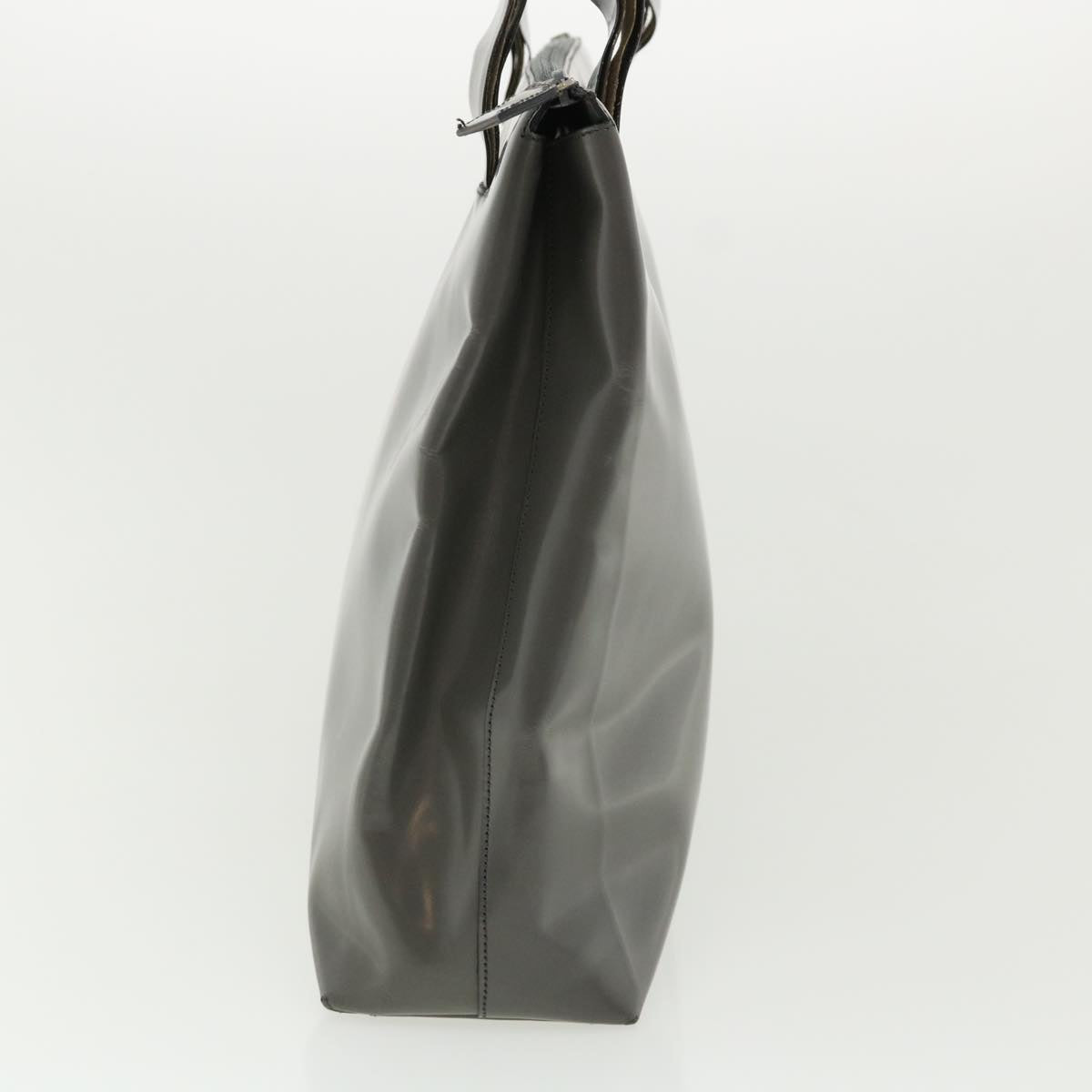 Prada Tote Bag Patent Leather Gray cl230
