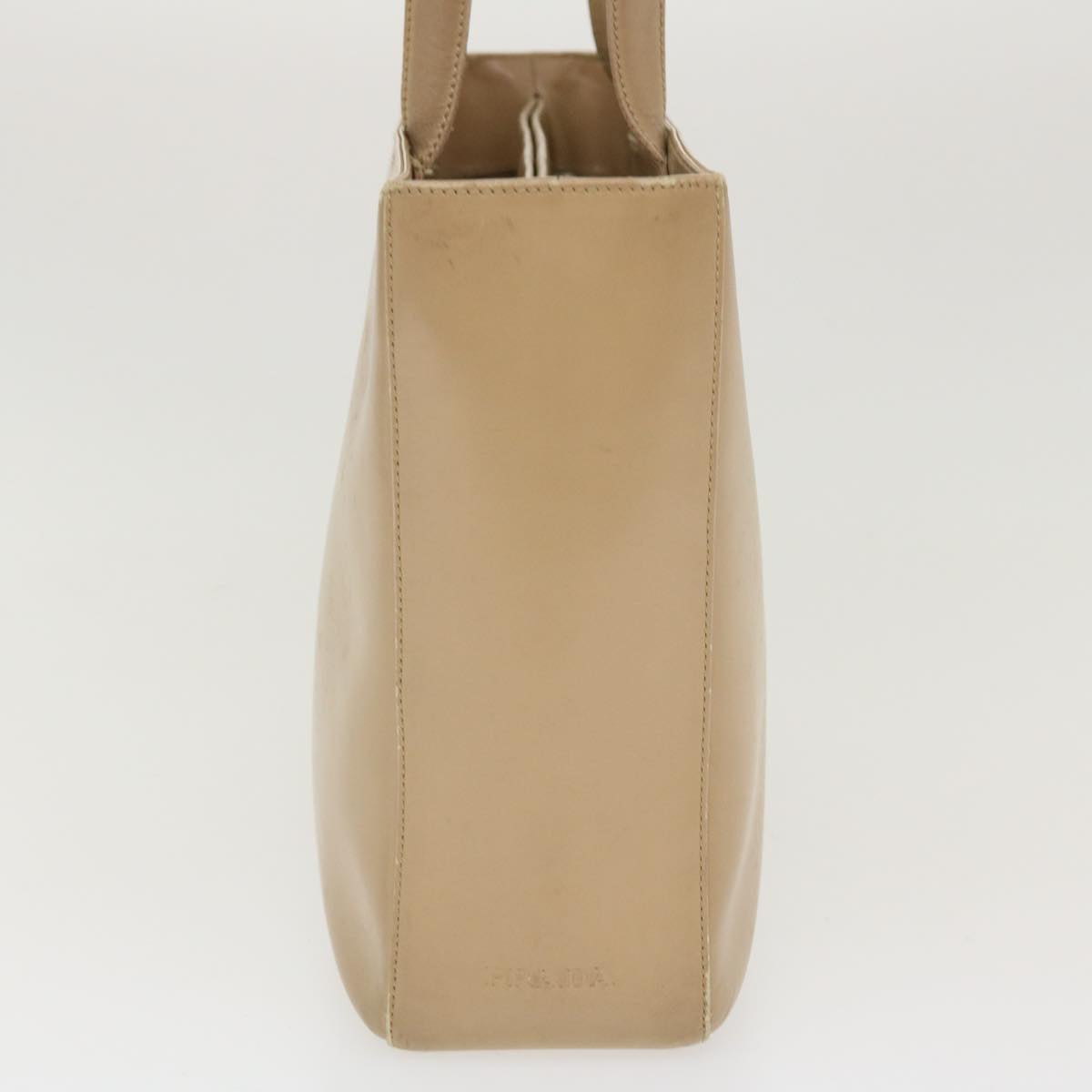 Prada Shoulder Bag Leather Beige cl476