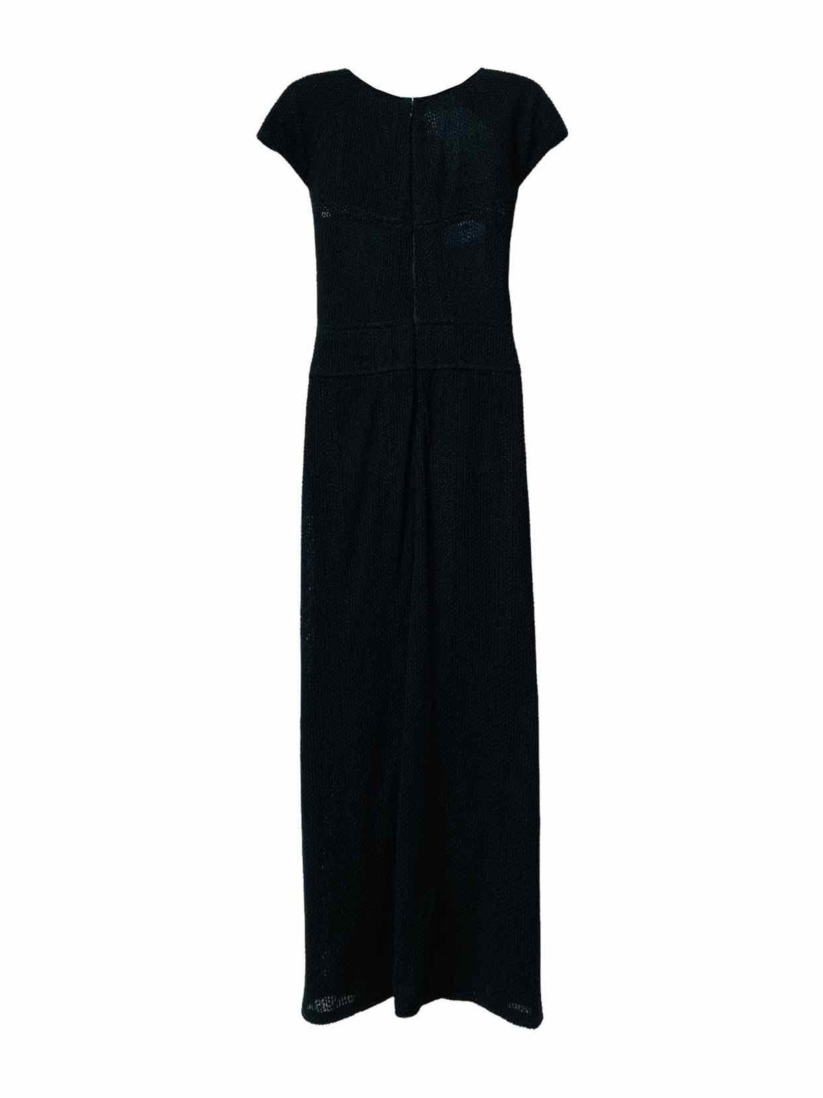 CHANEL Black Textured Size US 4 Long Dress