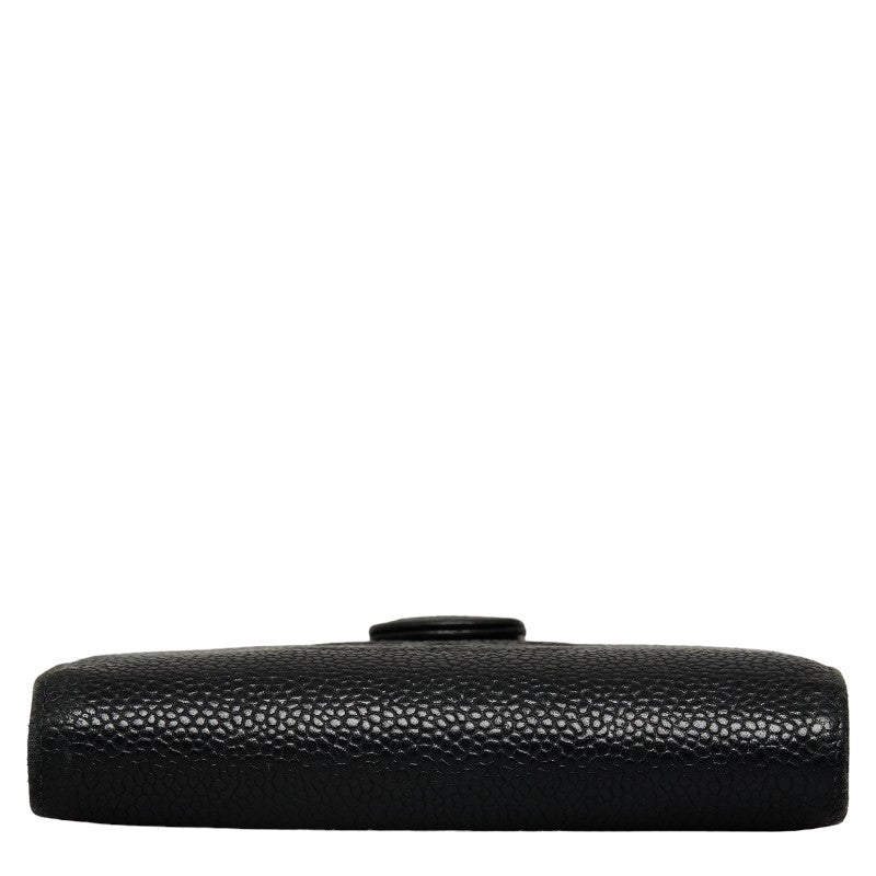 Chanel Cocomark Double Folded Wallet Black Caviar Leather CHANEL