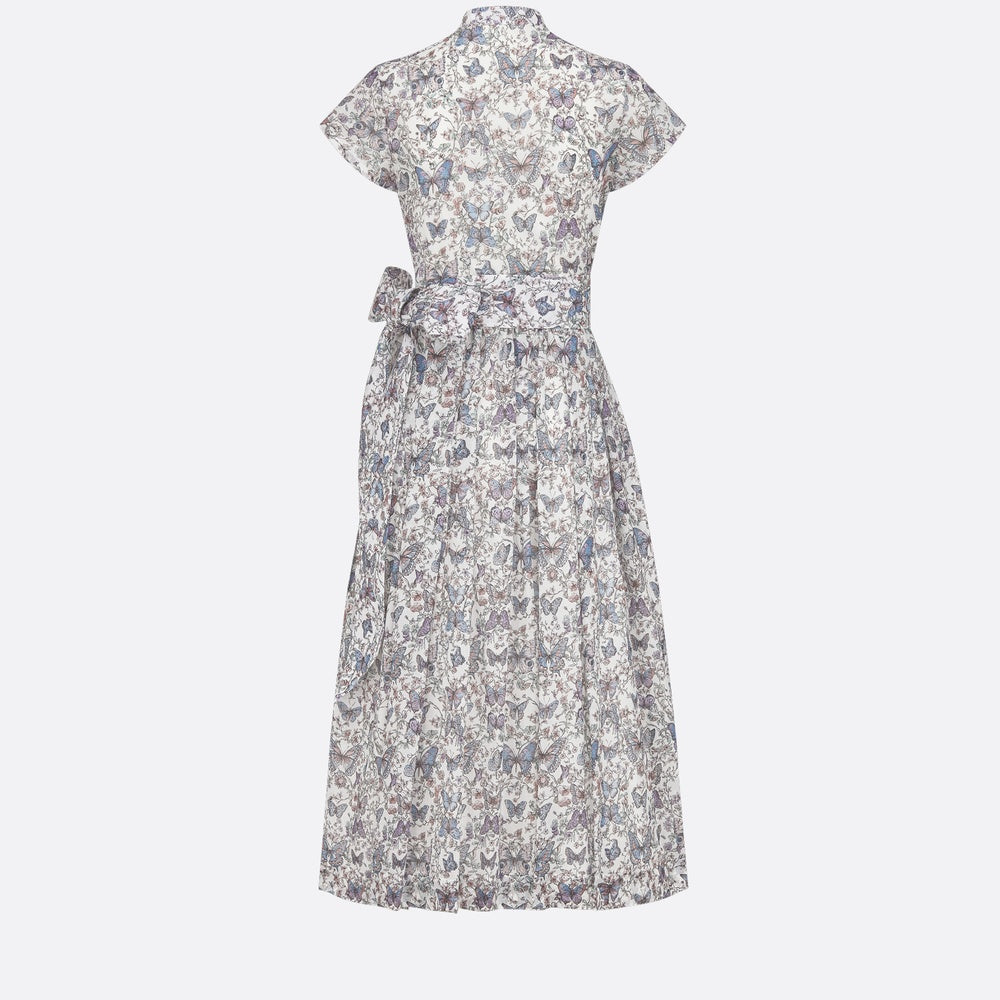 Mid-Length Dress with Tied Belt