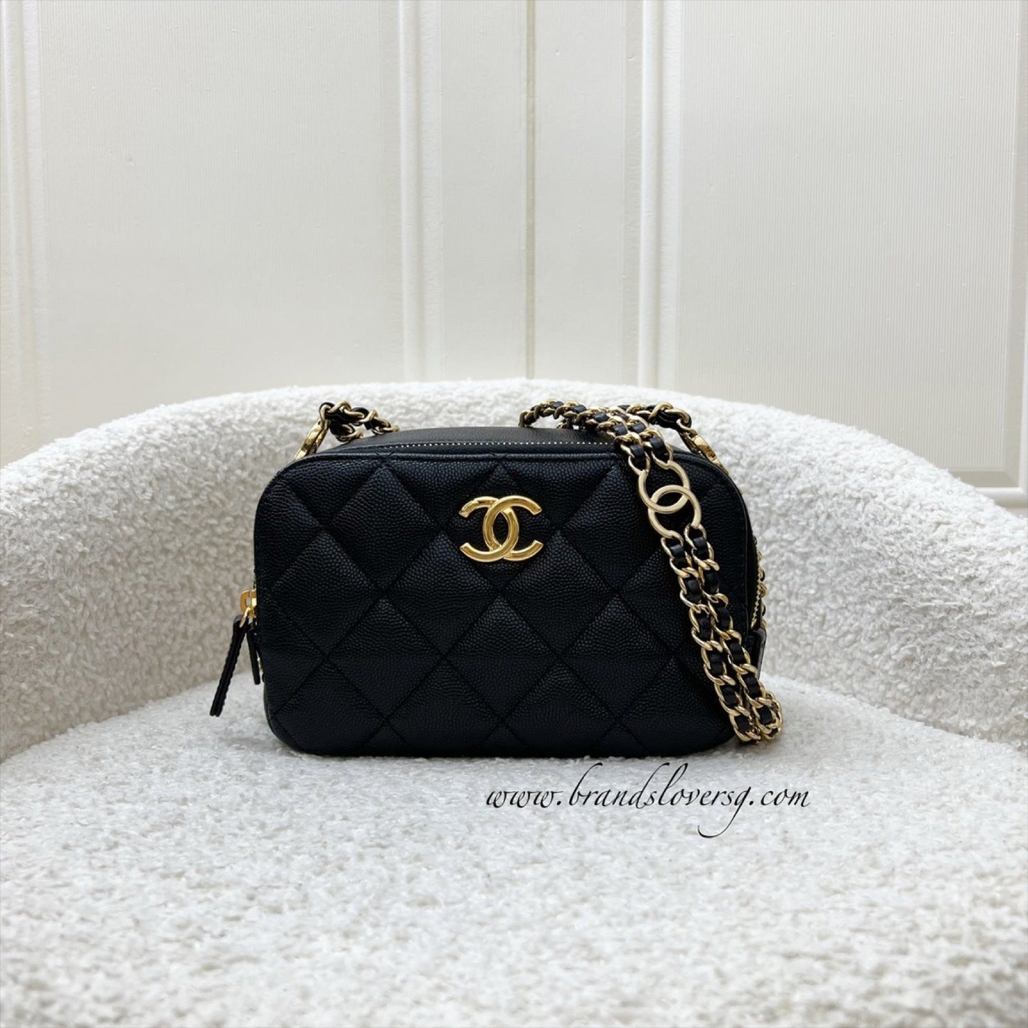 Chanel Twist Your Buttons Mini Camera Bag in Black Caviar and AGHW (Model: AP2858)
