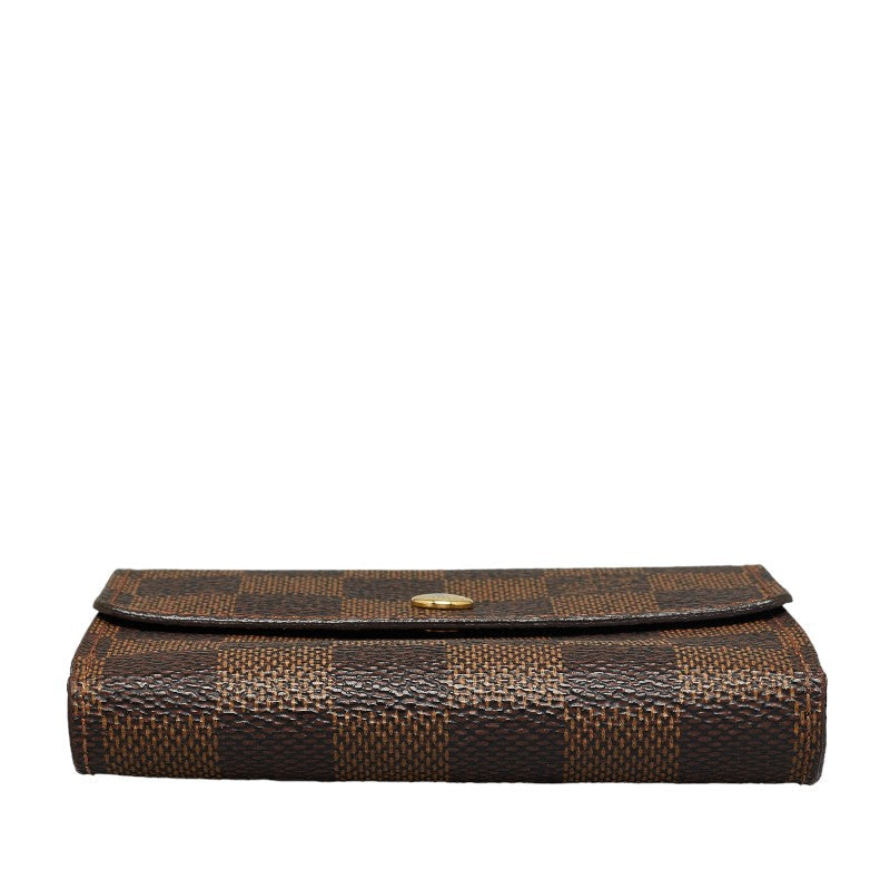 Louis Vuitton Damiere Portfolio Series Three Folded Wallet N61654 Brown PVC Leather Louis Vuitton