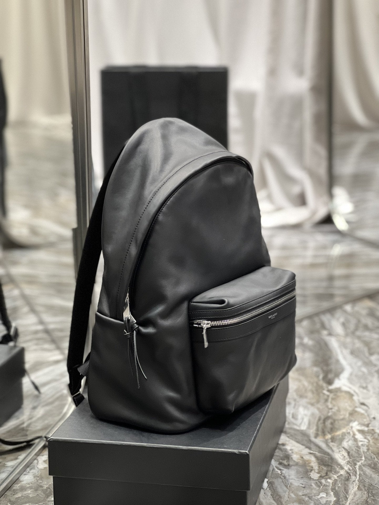 Yves Saint Laurent City Backpack Unisex 15in/38cm Black