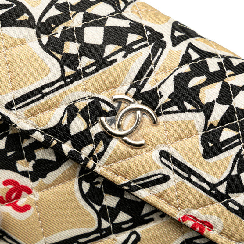 Chanel Matelasse Checker Flag Coco Mark Cotton Leather Shoulder Bag
