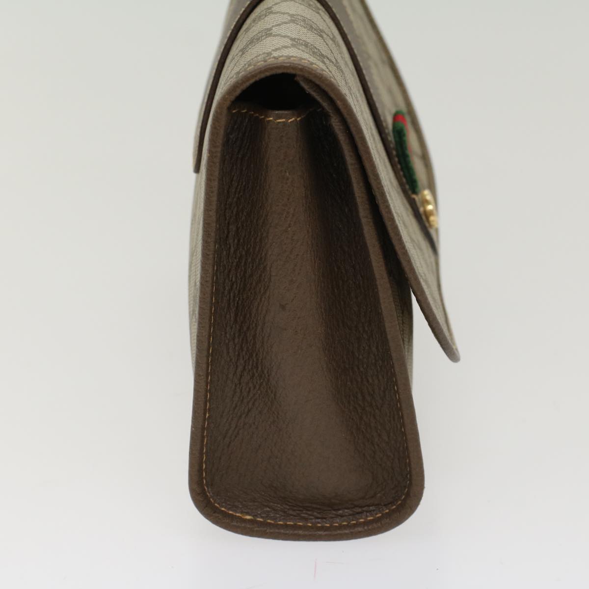 GUCCI GG Canvas Web Sherry Line Clutch Bag Beige Red Green 14.01.030 ep1124