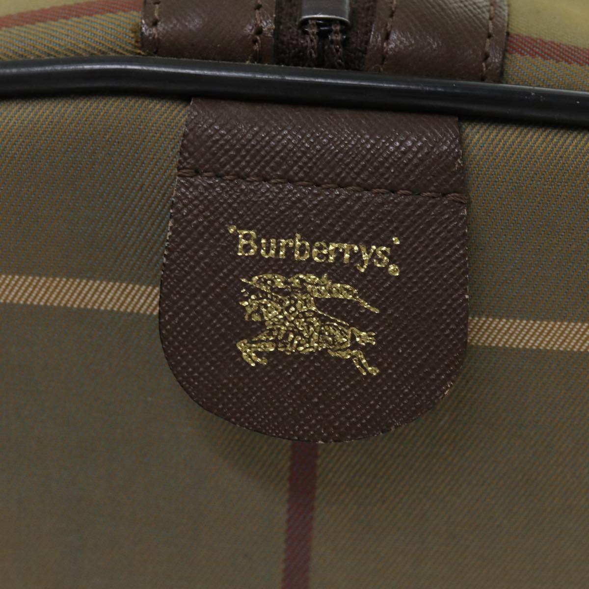 BURBERRYSs Nova Check Boston Bag Canvas Beige Auth ep4373