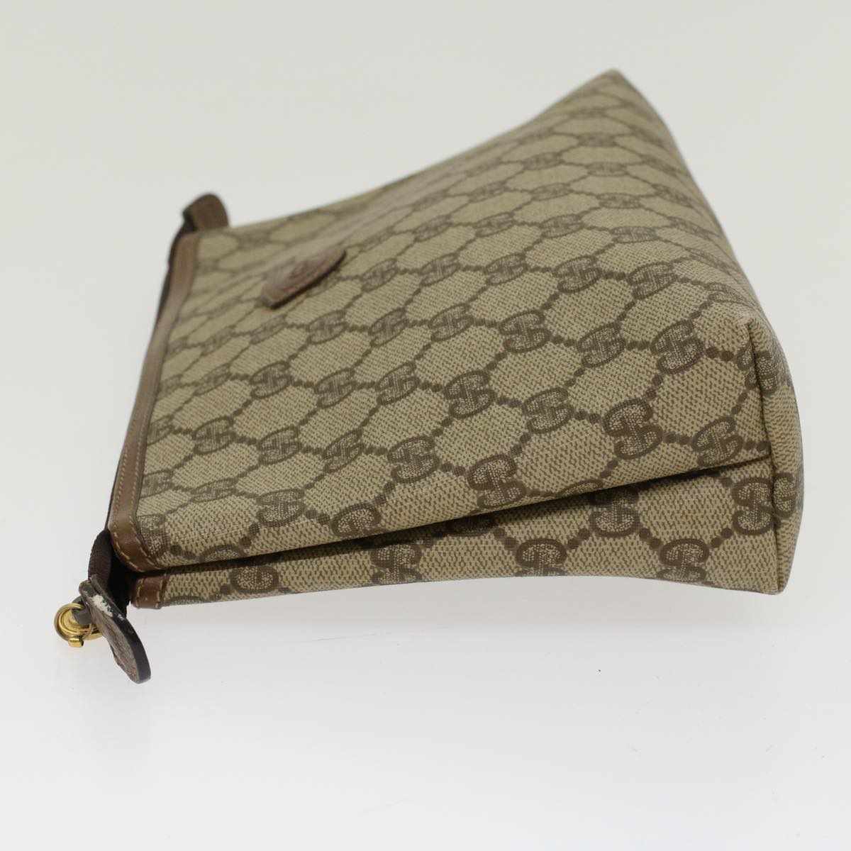 GUCCI GG Canvas Clutch Bag PVC Leather Beige 0141156088 4021 ep901