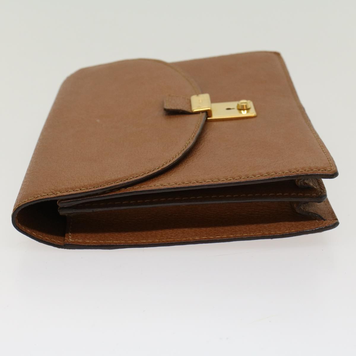 GUCCI Clutch Bag Leather Brown ep904