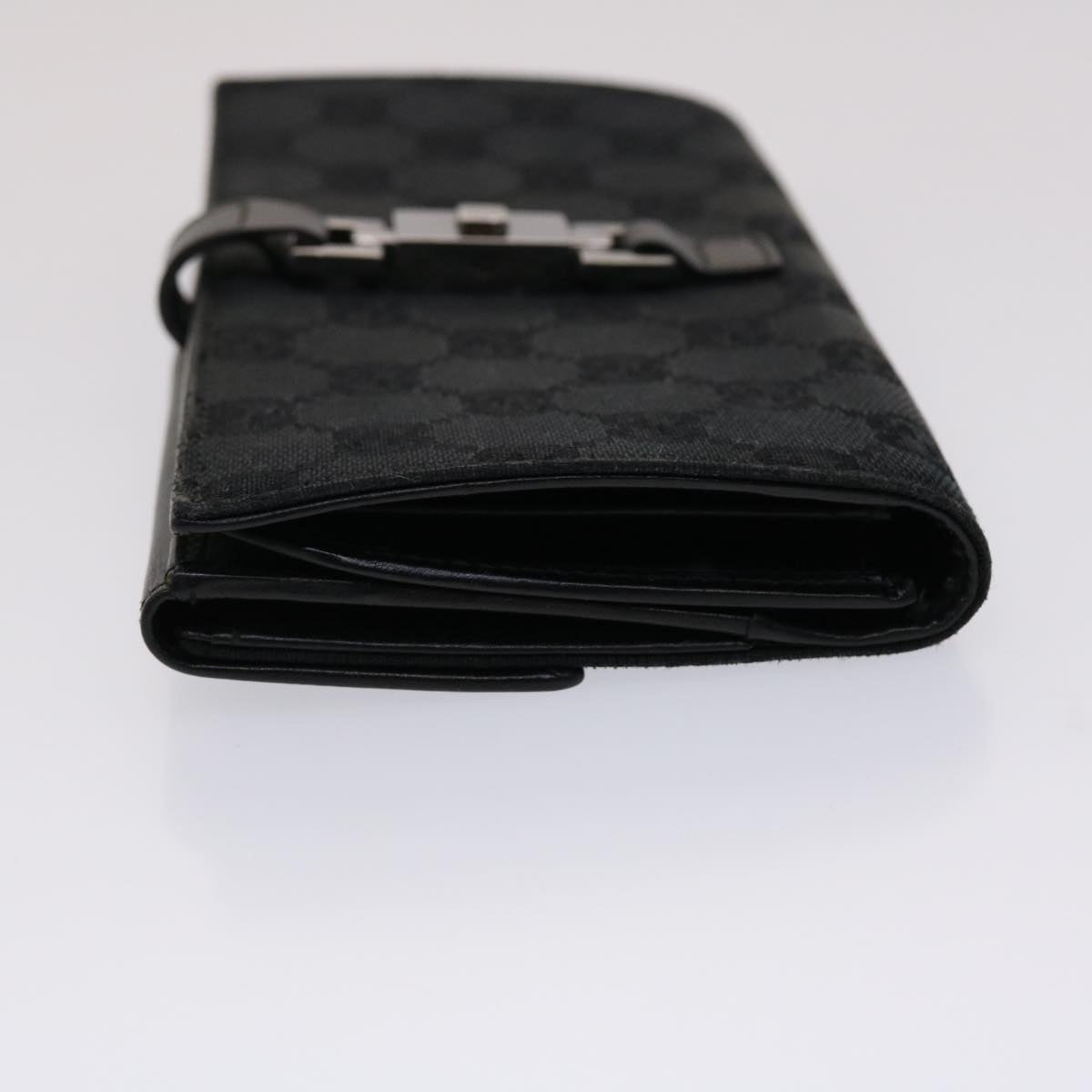 GUCCI GG Canvas Jackie Long Wallet Leather Black ep953