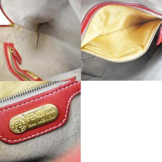 Fendi, '2 Mancini' style, true red leather, two-way satchel style purse