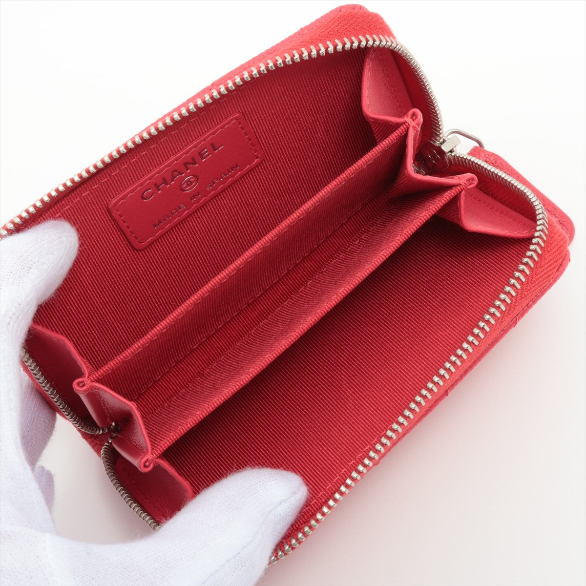 Chanel Matrasse Caviar S Cardcase Pink Silver Gold 25th