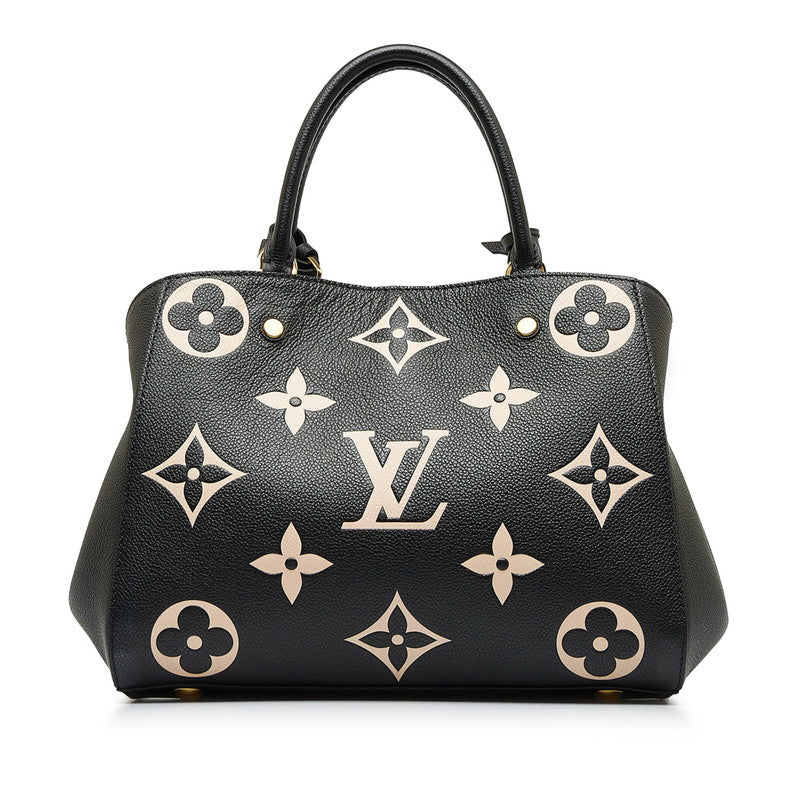Louis Vuitton Monogram Amplant Montaigne MM Handbag Shoulder Bag 2WAY M45499 Noir Black Carf Leather Louis Vuitton