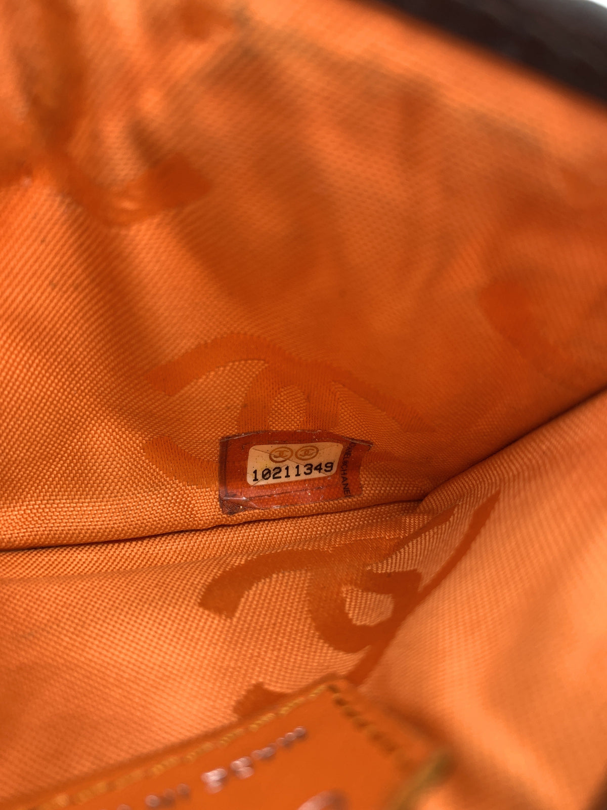 CHANEL Brown Quilted Cambon Ligne Lambskin Card Holder
