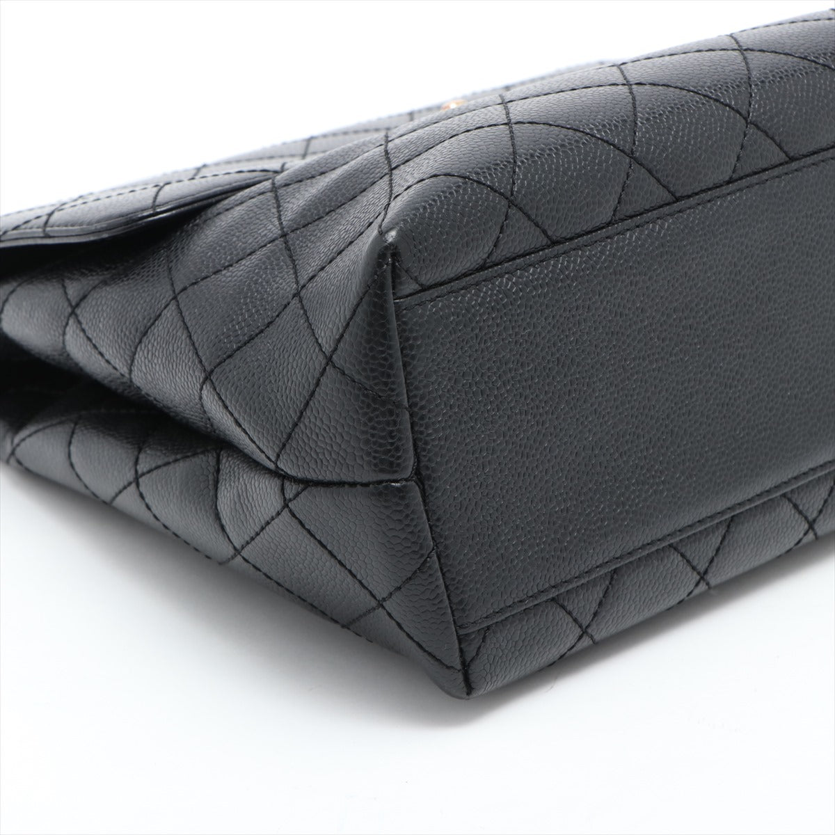 Chanel Mattress Caviar S Handbag Black Silver Gold