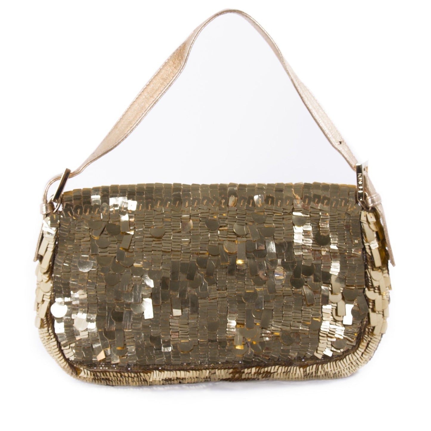 Fendi Gold Sequin Baguette