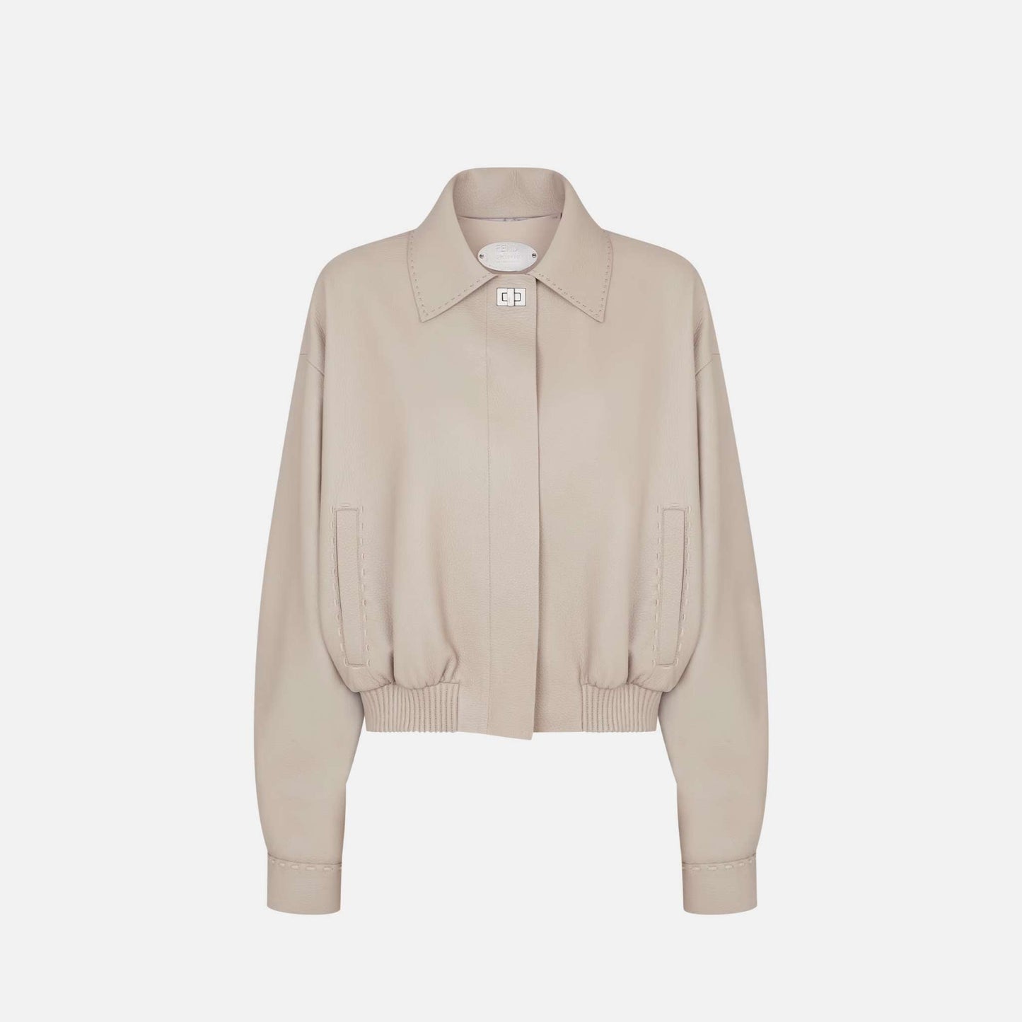 Fendi Leather Bomber Jacket, Front
