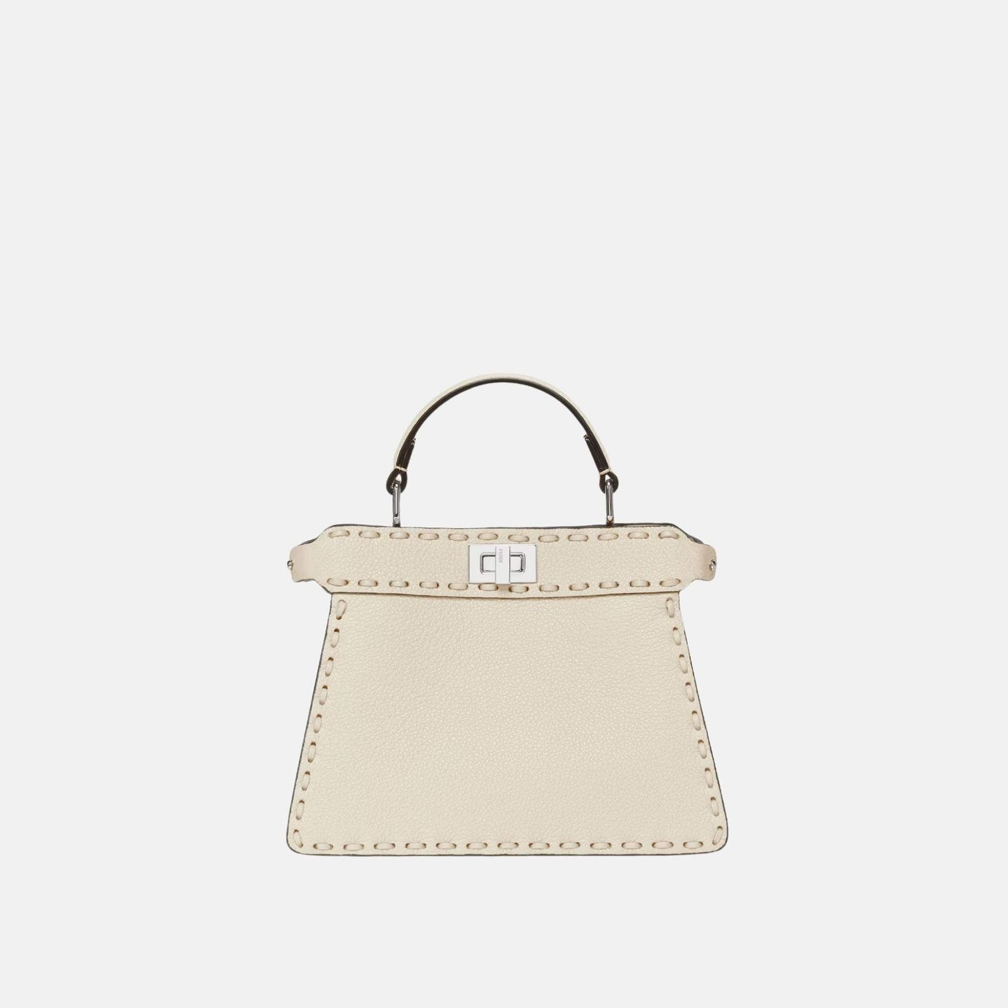 Fendi Peekaboo ISeeU Petite Selleria Bag, Beige, Front
