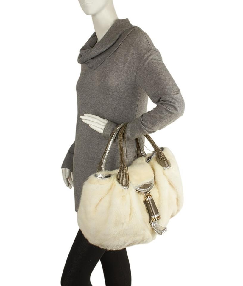 Fendi Spy 8b Limited Edition White Mink Fur Shoulder Bag