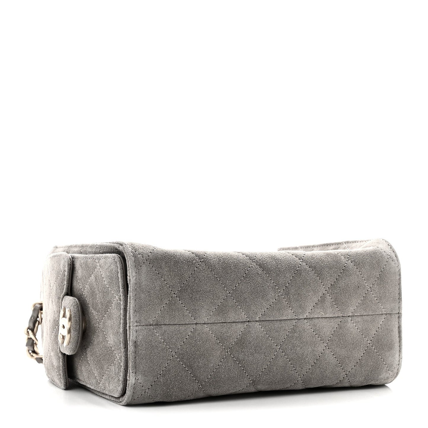 Suede Quilted Mini Chanel 25 Handbag Dark Grey