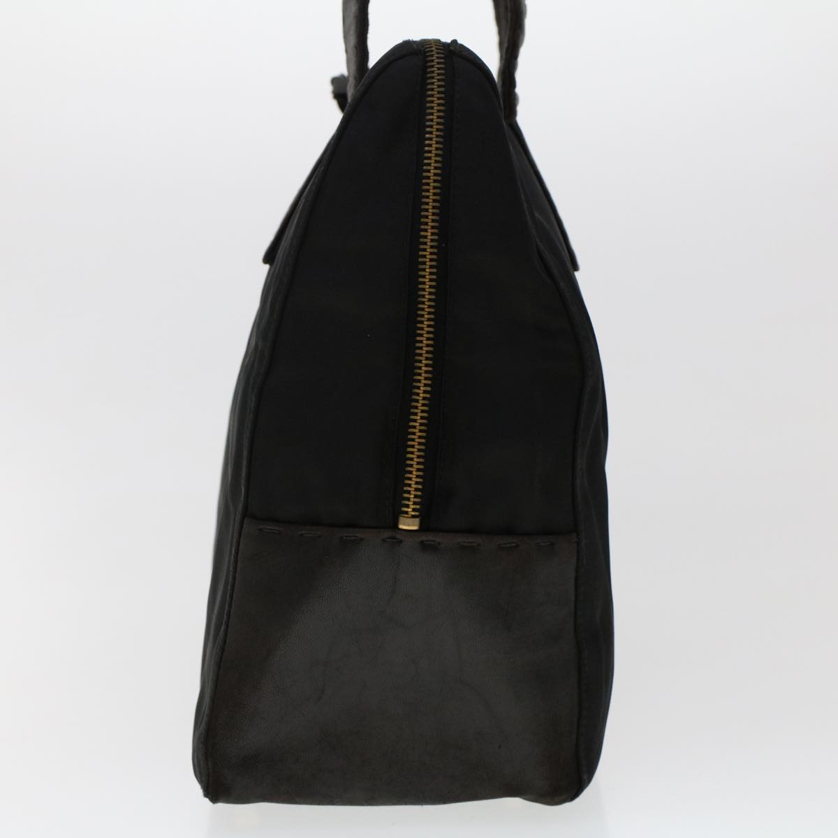 Prada Hand Bag Nylon Leather Black fm2536