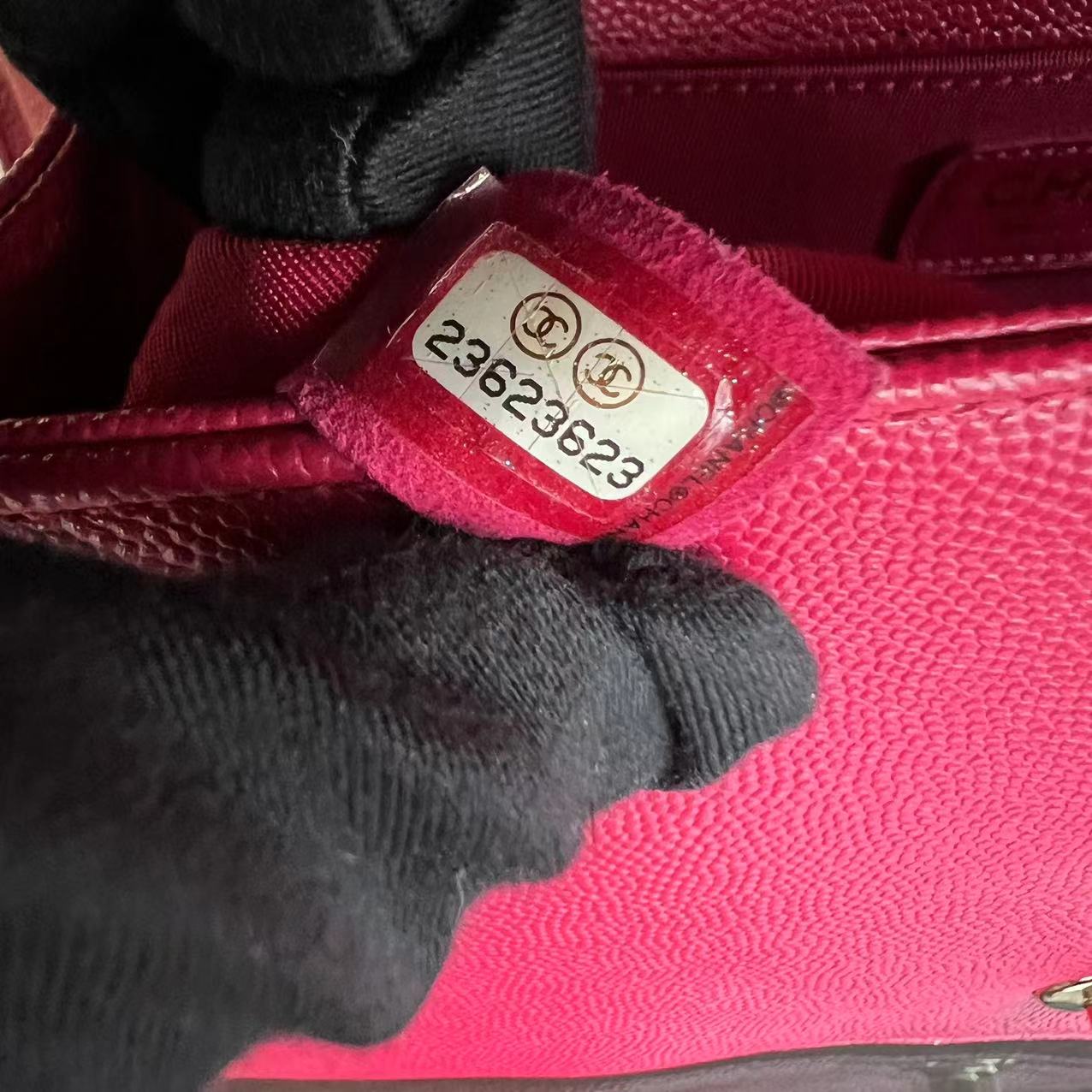 *Full Set, Receipt* Caviar Boy Old Medium 25CM Quilted Calfskin Hot Pink GHW LGHW No 23