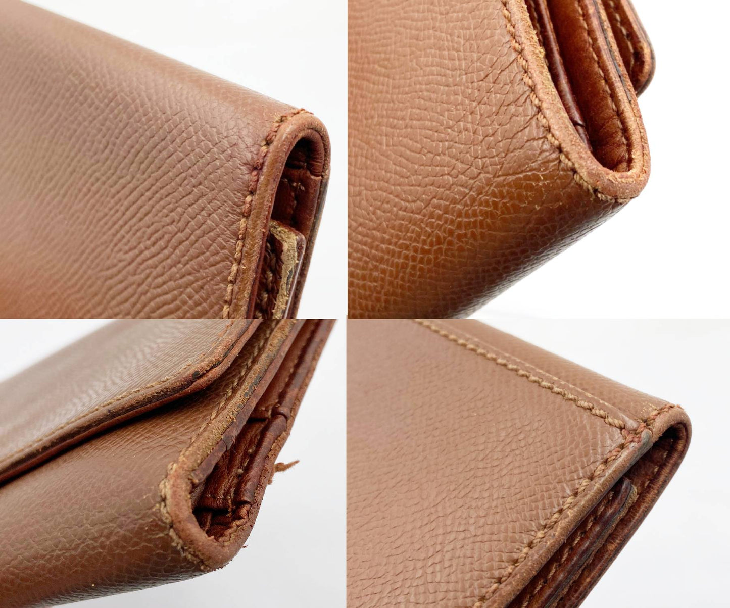 CHANEL Vintage Brown Caviar Tri-Fold Wallet