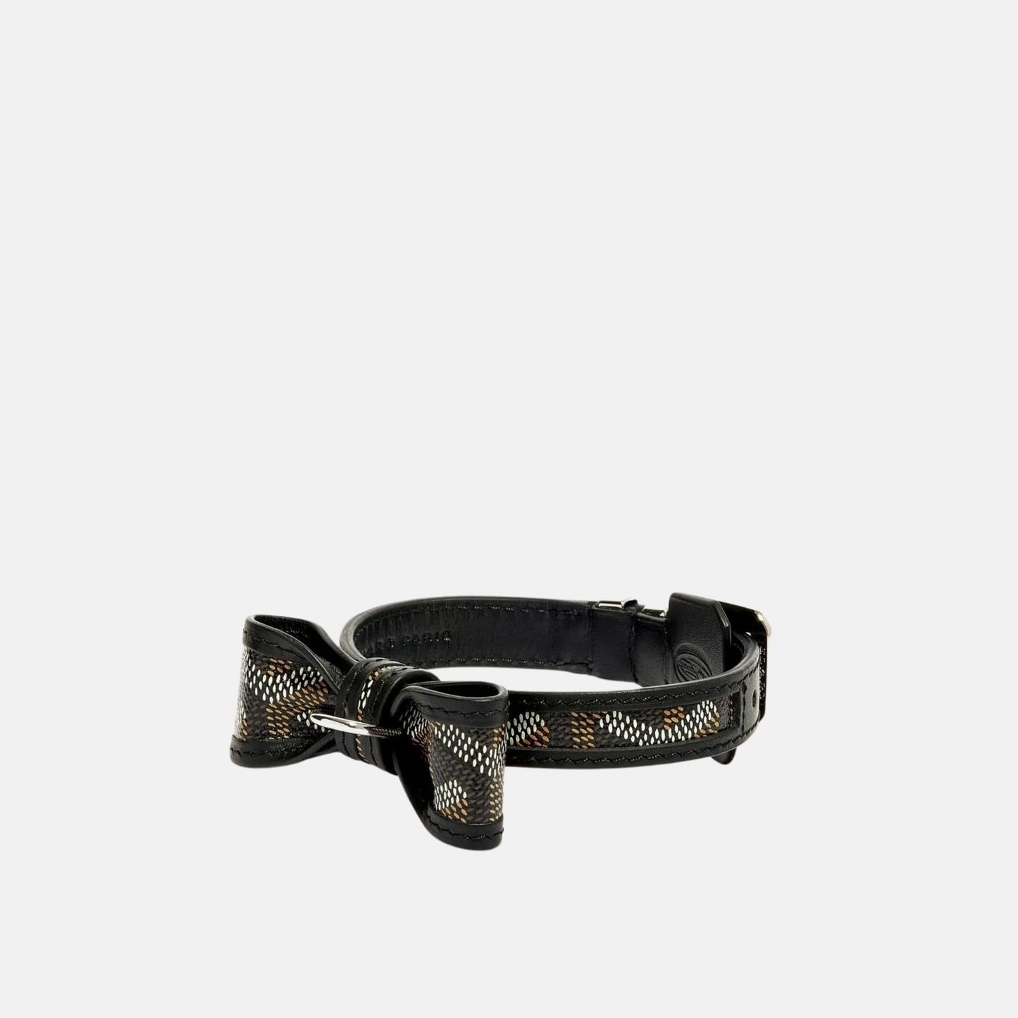 Goyard Oscar Luxury Collar For Cats And Small Dogs, Black, Front
