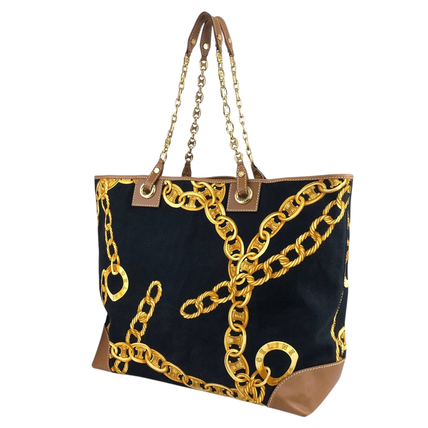 CELINE Chain Shoulder bag Totebag Black Vintage vskgie