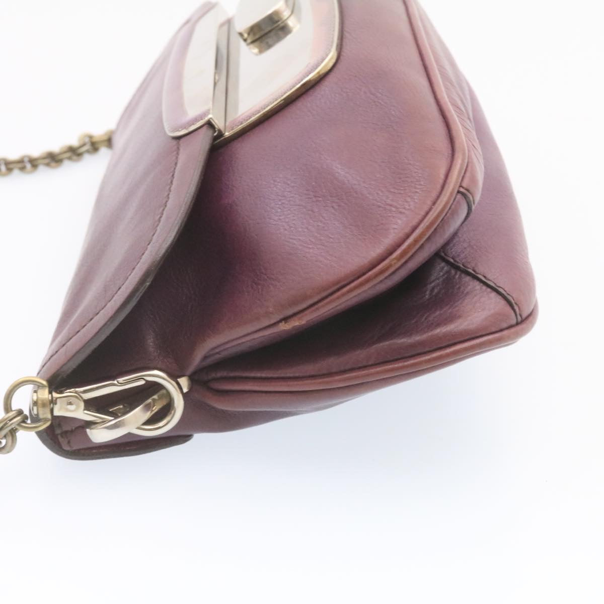 Prada Chain Shoulder Bag Leather Purple am1163g