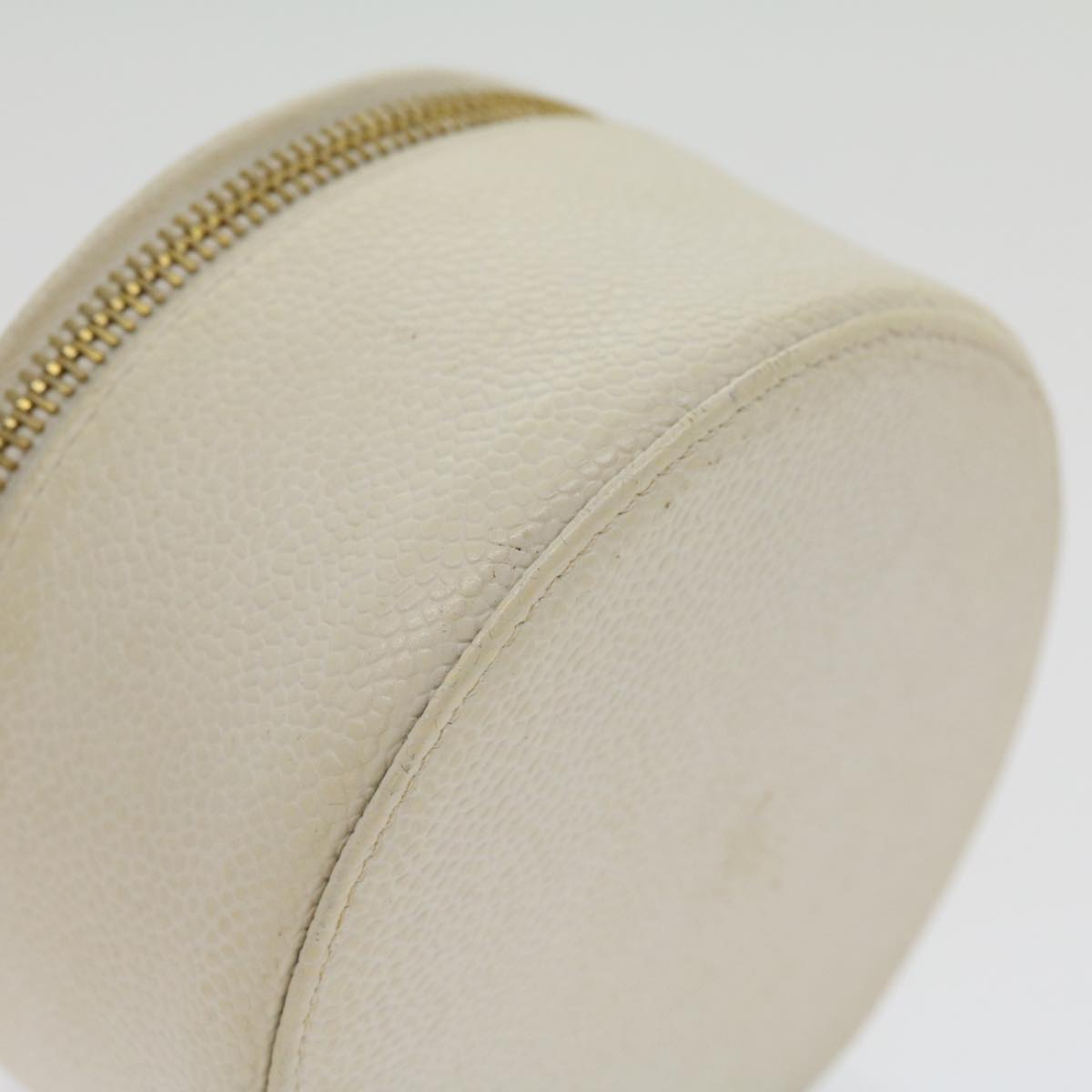 CHANEL Accessory Case Caviar Skin White CC am2700gA