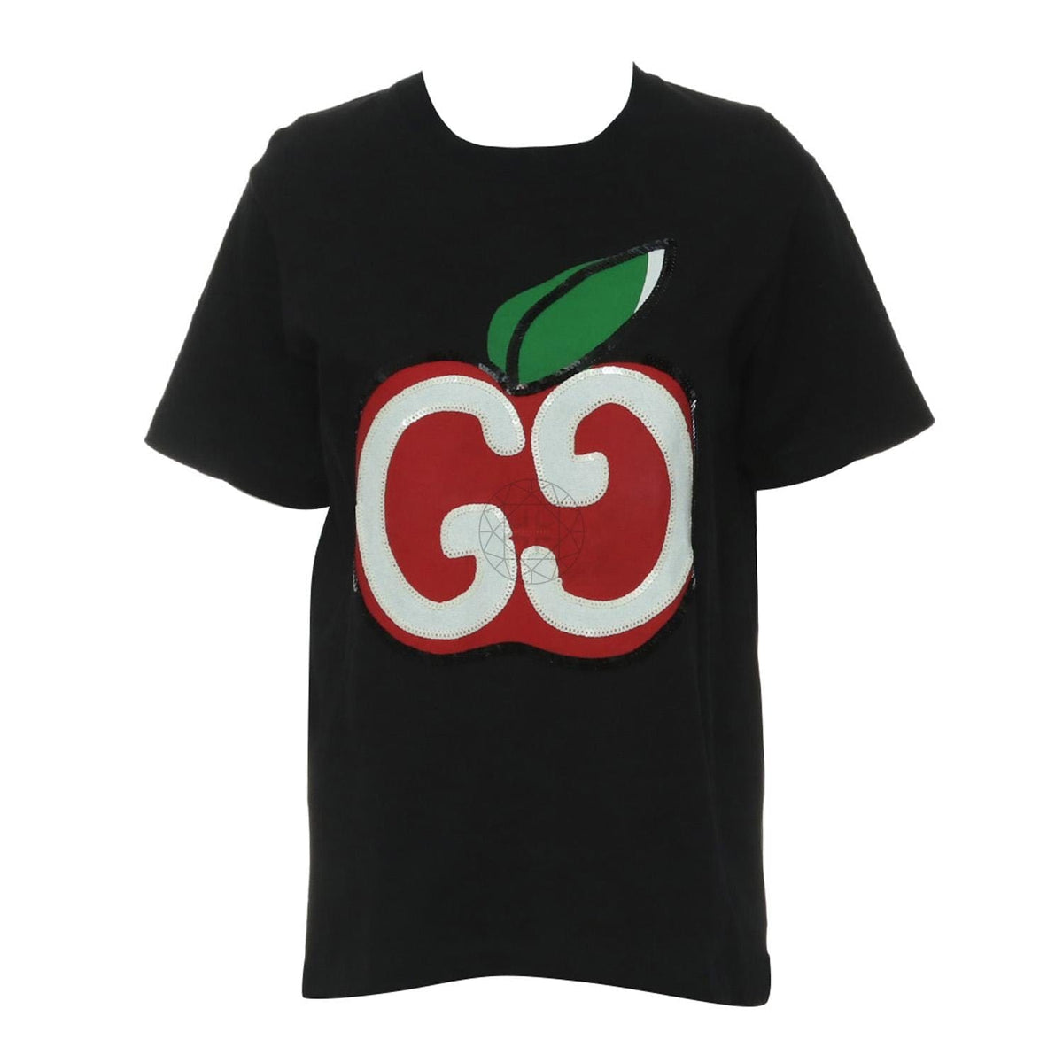GG Apple Print Embellished T-shirt