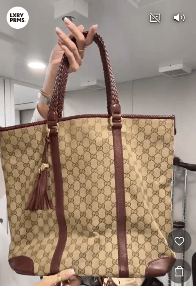 GUCCI GG Tote Bag 257031 Canvas×Leather Beige×Brown B0222R4795