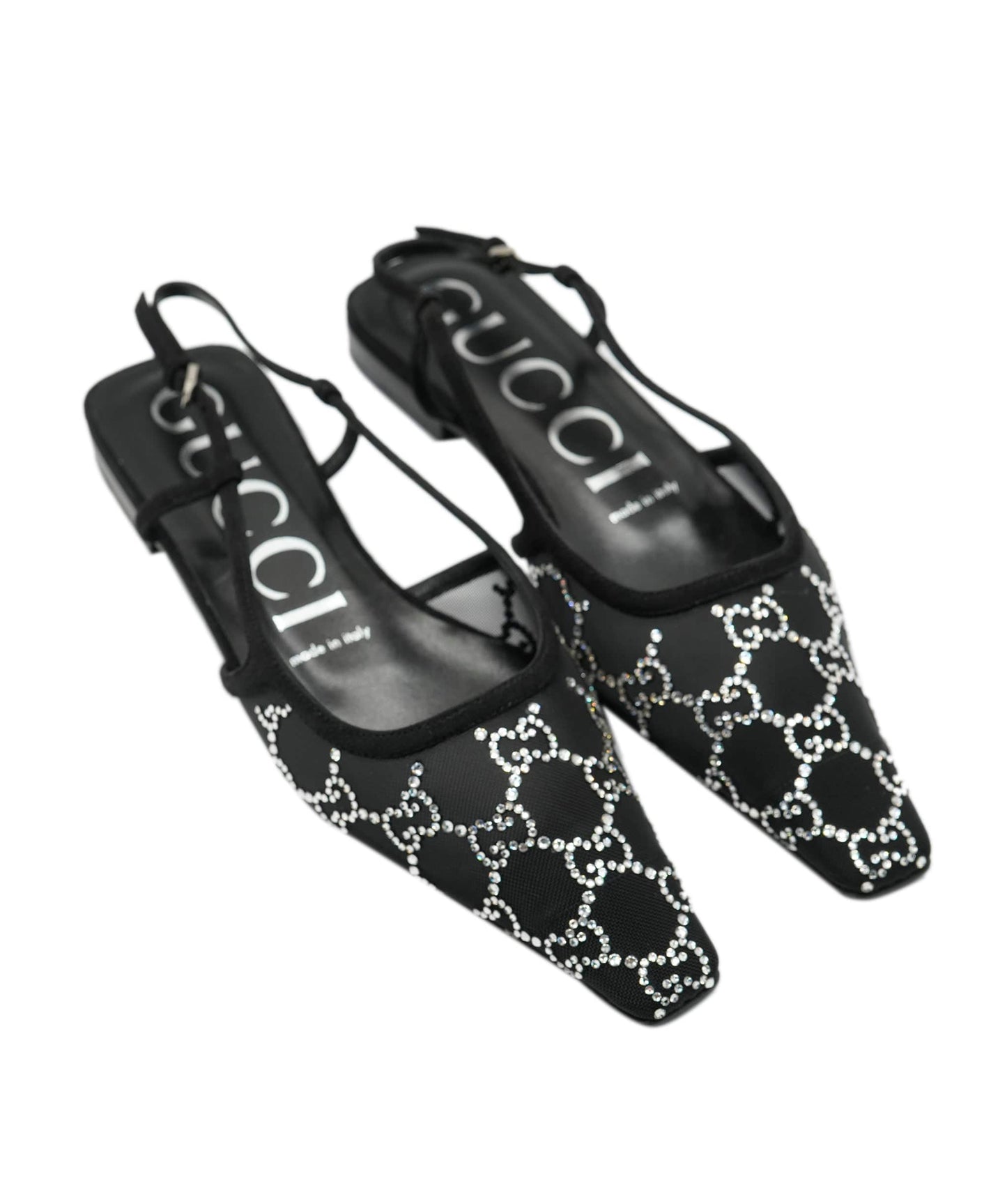 Gucci GG Diamonte Black Flats 37.5 ALC2645