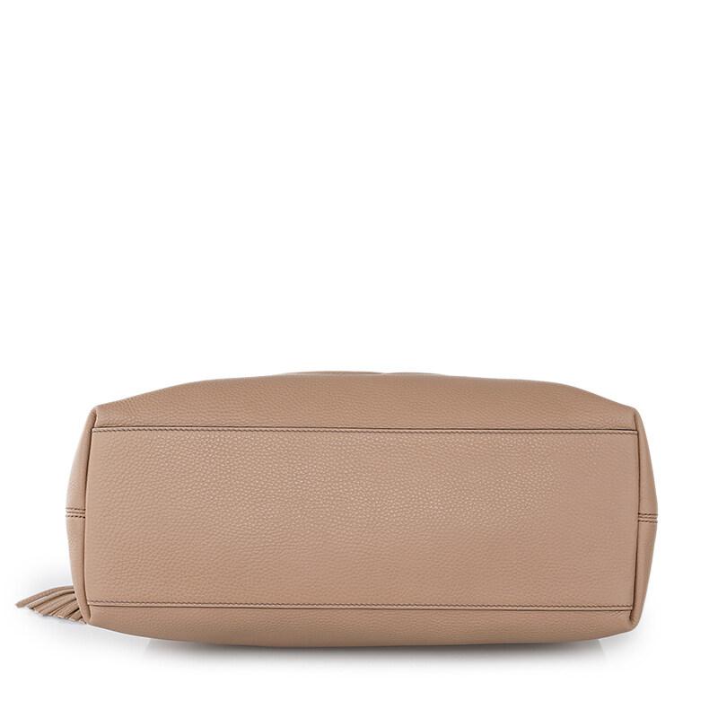 Gucci Soho Camelia Beige Cellarius GG Logo Leather Chain Bag 536196
