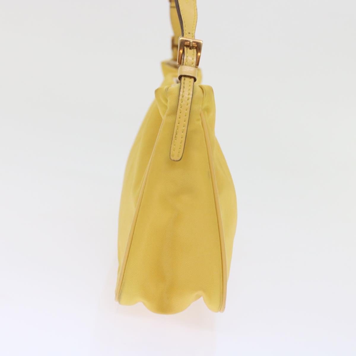 Prada Chain Shoulder Bag Nylon Yellow hk780