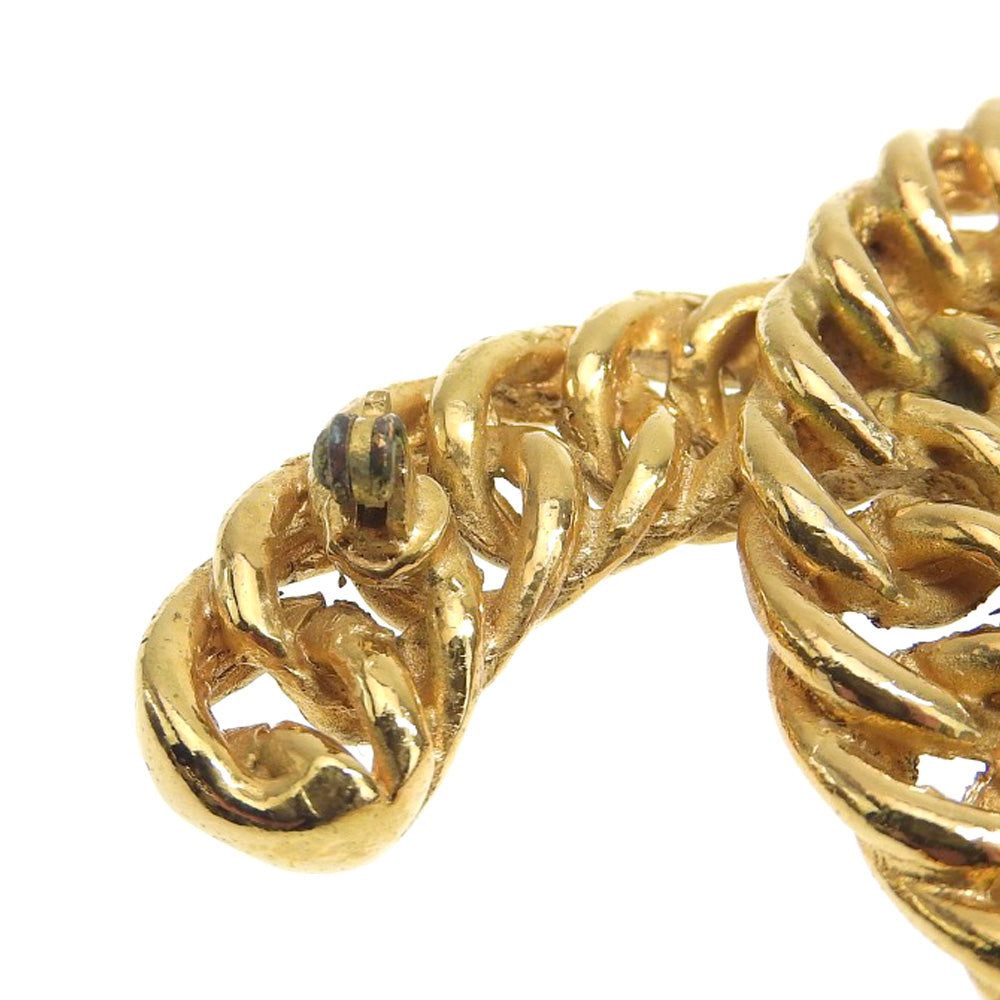 CHANEL Brooch Plated Gold gold Chain COCO Mark Women Used