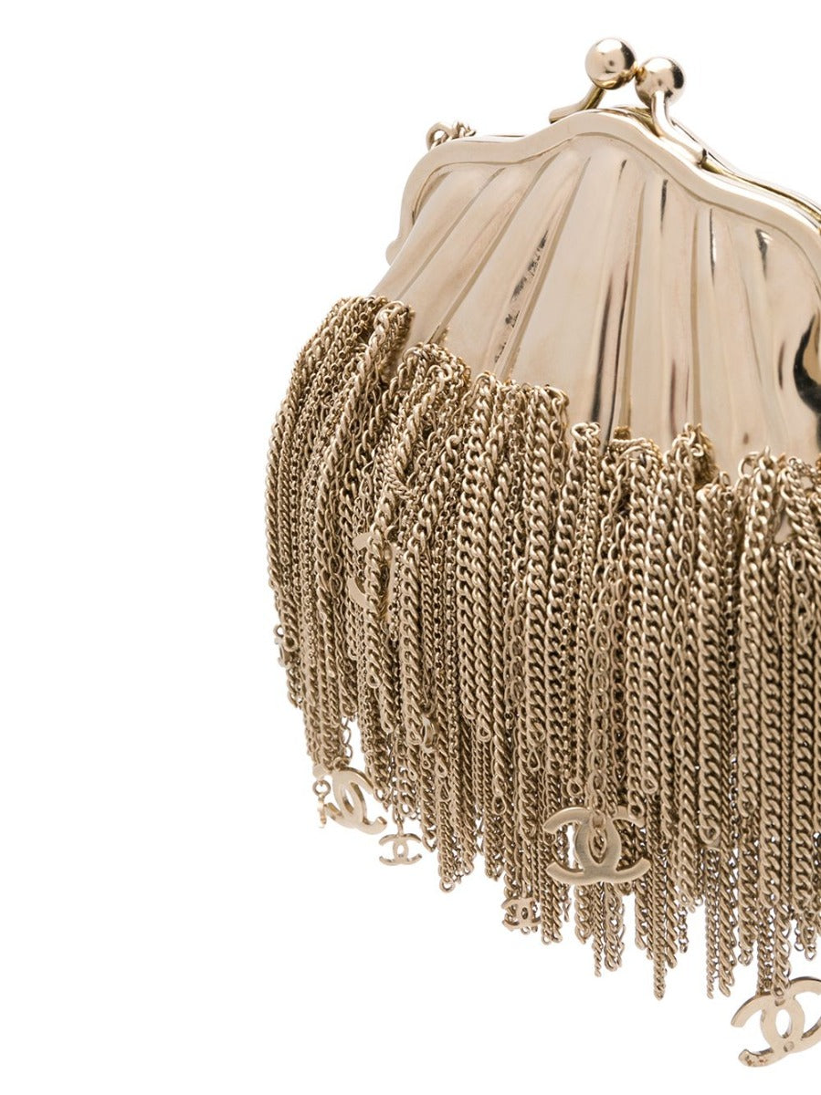 Gold Chain Tassel Shell Coin Purse