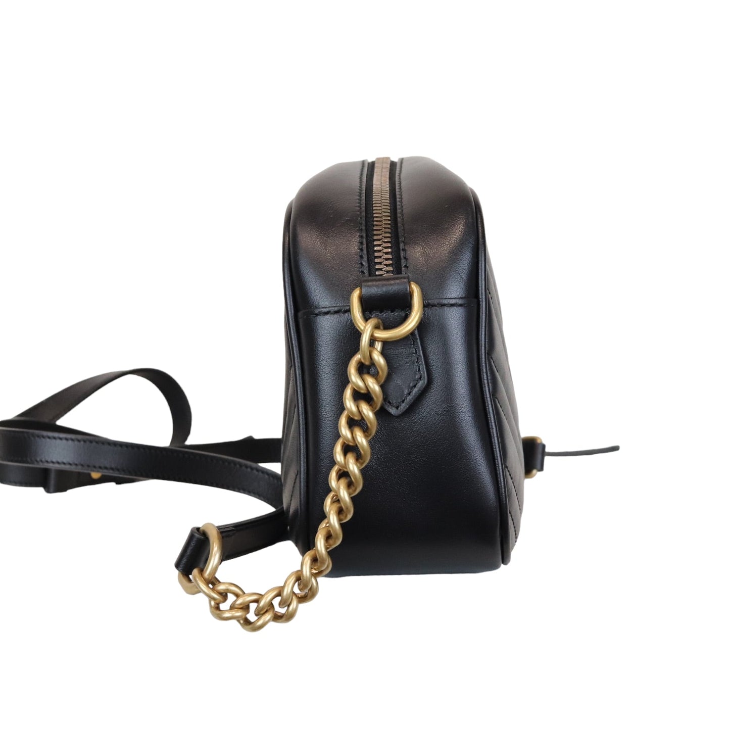 Gucci Marmont Leather Camera Small Black GHW