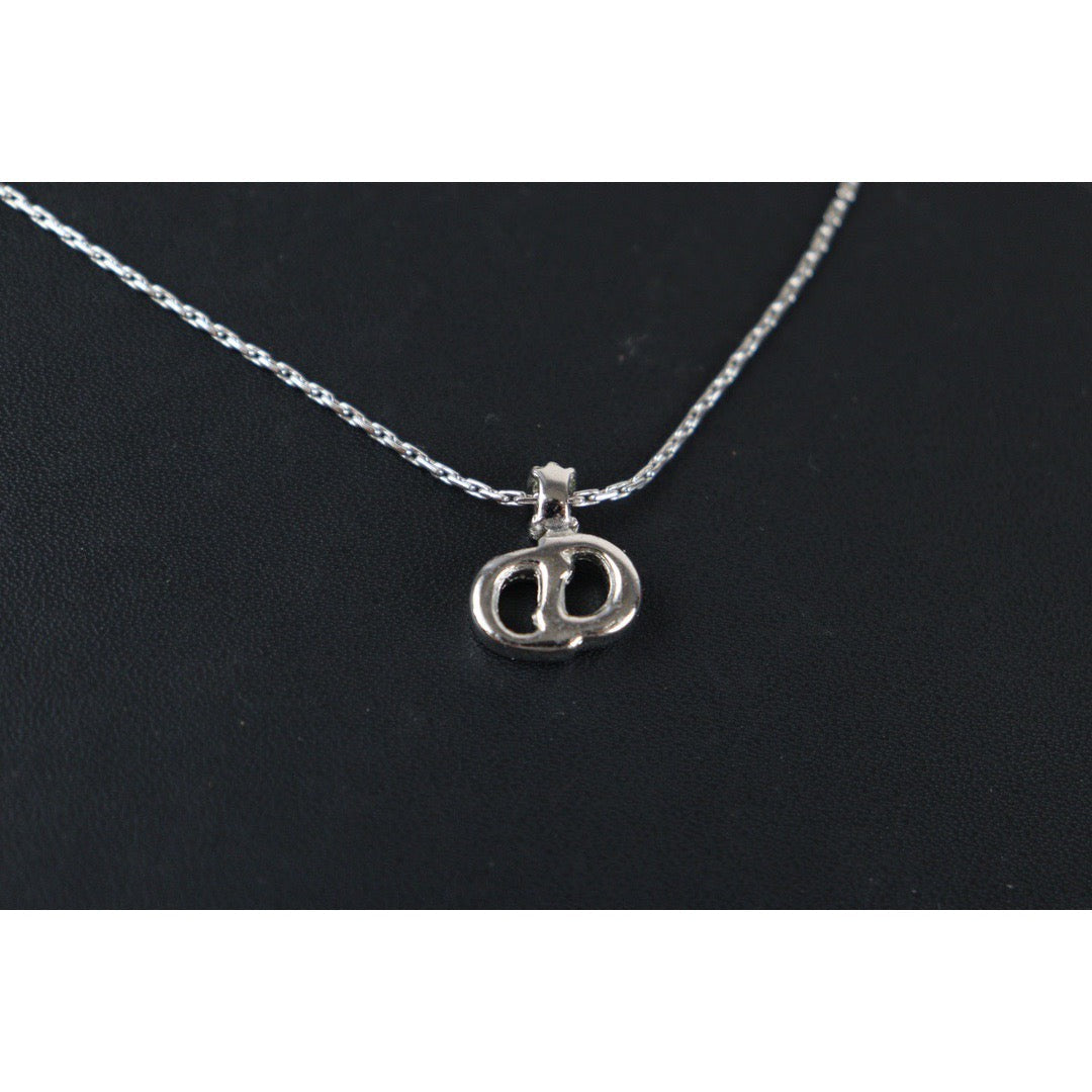 Rank A | Dior Vintage CD Necklace Silver |V23071418
