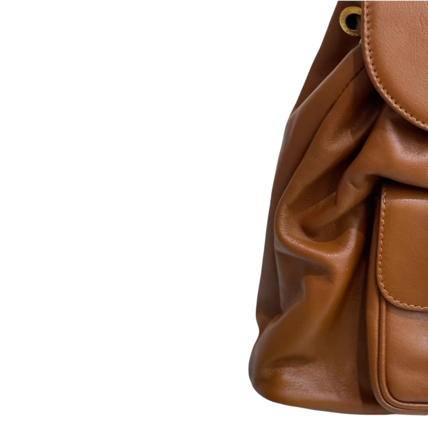 Gucci Bamboo Drawstring Leather Backpack Brown