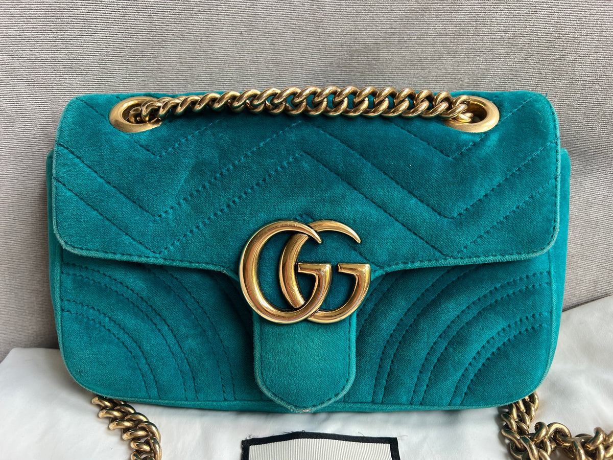 Gucci GG Mini Velvet Marmont Mini Shoulder Bag