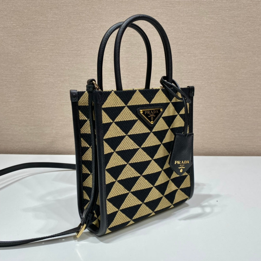 Prada symbole Jacquard fabric Micro Bag