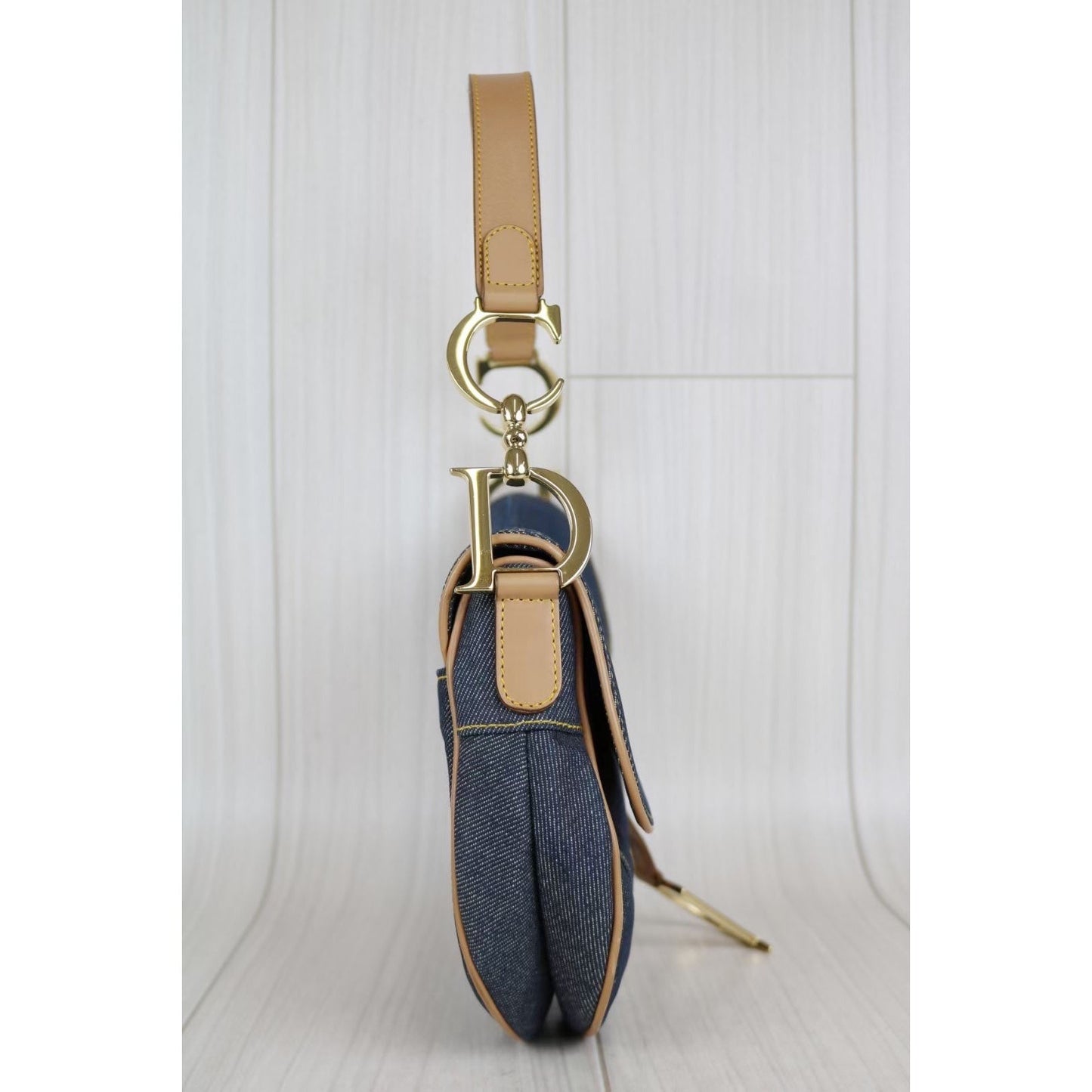 Rank A | Dior Trotter Denim Saddle Bag |040803